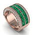 Emerald Multi-Row Halo Wedding Band - Blake No. 5