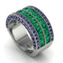 Emerald Multi-Row Halo Wedding Band - Blake No. 66 image 1