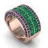 Emerald Multi-Row Halo Wedding Band - Blake No. 65
