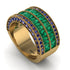 Emerald Multi-Row Halo Wedding Band - Blake No. 64 image 1