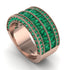 Emerald Multi-Row Halo Wedding Band - Blake No. 20