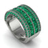 Emerald Multi-Row Halo Wedding Band - Blake No. 21 image 1