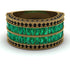 Emerald Multi-Row Halo Wedding Band - Blake No. 34