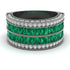 Emerald Multi-Row Halo Wedding Band - Blake No. 6