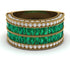 Emerald Multi-Row Halo Wedding Band - Blake No. 4