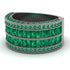Emerald Multi-Row Halo Wedding Band - Blake No. 21
