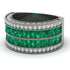Emerald Multi-Row Halo Wedding Band - Blake No. 6