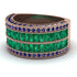 Emerald Multi-Row Halo Wedding Band - Blake No. 65