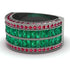 Emerald Multi-Row Halo Wedding Band - Blake No. 51 image 3