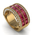 Ruby Multi-Row Halo Wedding Band - Blake No. 10