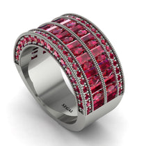 Ruby Multi-Row Halo Wedding Band - Blake No. 57 image 1