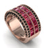 Ruby Multi-Row Halo Wedding Band - Blake No. 41 image 1