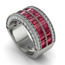 Ruby Multi-Row Halo Wedding Band - Blake No. 12 image 1
