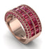 Ruby Multi-Row Halo Wedding Band - Blake No. 56