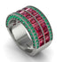 Ruby Multi-Row Halo Wedding Band - Blake No. 27
