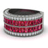 Ruby Multi-Row Halo Wedding Band - Blake No. 12