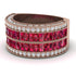 Ruby Multi-Row Halo Wedding Band - Blake No. 11