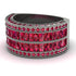 Ruby Multi-Row Halo Wedding Band - Blake No. 57 image 3