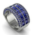 Sapphire Multi-Row Halo Wedding Band - Blake No. 75