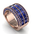 Sapphire Multi-Row Halo Wedding Band - Blake No. 74 image 1