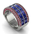 Sapphire Multi-Row Halo Wedding Band - Blake No. 60