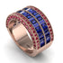 Sapphire Multi-Row Halo Wedding Band - Blake No. 59