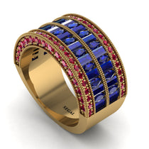 Sapphire Multi-Row Halo Wedding Band - Blake No. 58 image 1