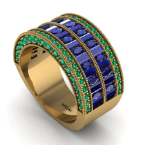 Sapphire Multi-Row Halo Wedding Band - Blake No. 28 image 1