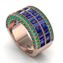 Sapphire Multi-Row Halo Wedding Band - Blake No. 29 image 1
