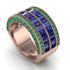 Sapphire Multi-Row Halo Wedding Band - Blake No. 29