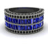 Sapphire Multi-Row Halo Wedding Band - Blake No. 45 image 2