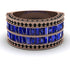 Sapphire Multi-Row Halo Wedding Band - Blake No. 44