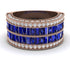 Sapphire Multi-Row Halo Wedding Band - Blake No. 14