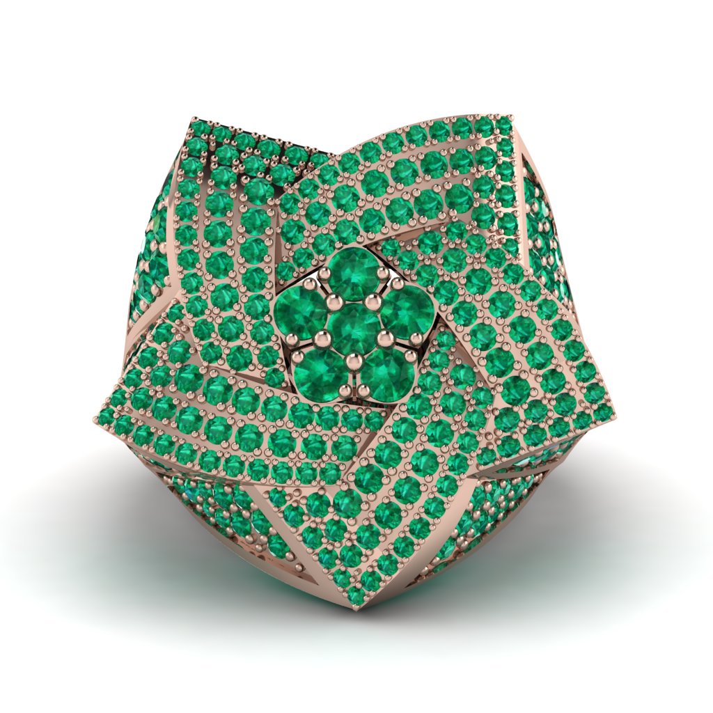 Natural Emeralds Men's Star Fashion Ring - Toby No. 5