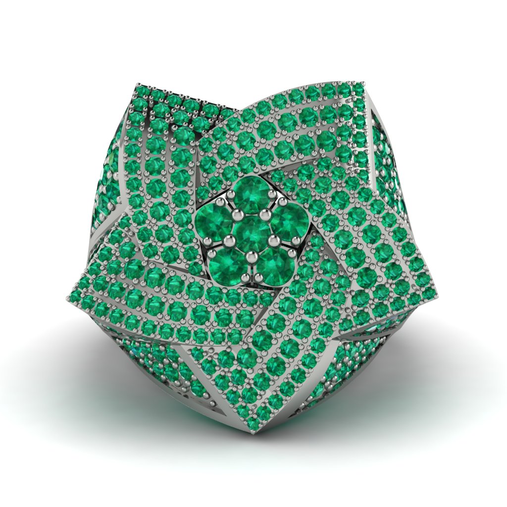 Natural Emeralds Men's Star Fashion Ring - Toby No. 6
