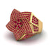 Natural Rubys Men's Star Fashion Ring - Toby No. 10