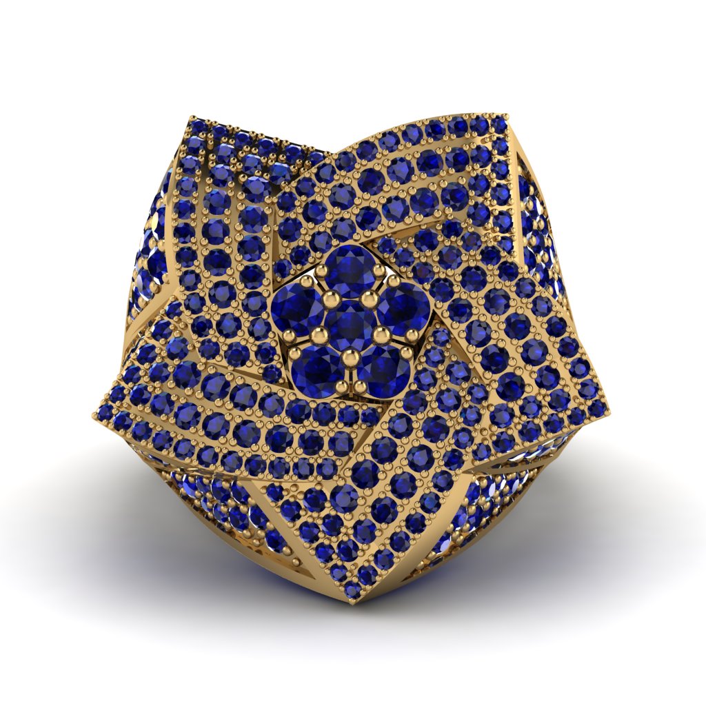 Natural Sapphires Men's Star Fashion Ring - Toby No. 13