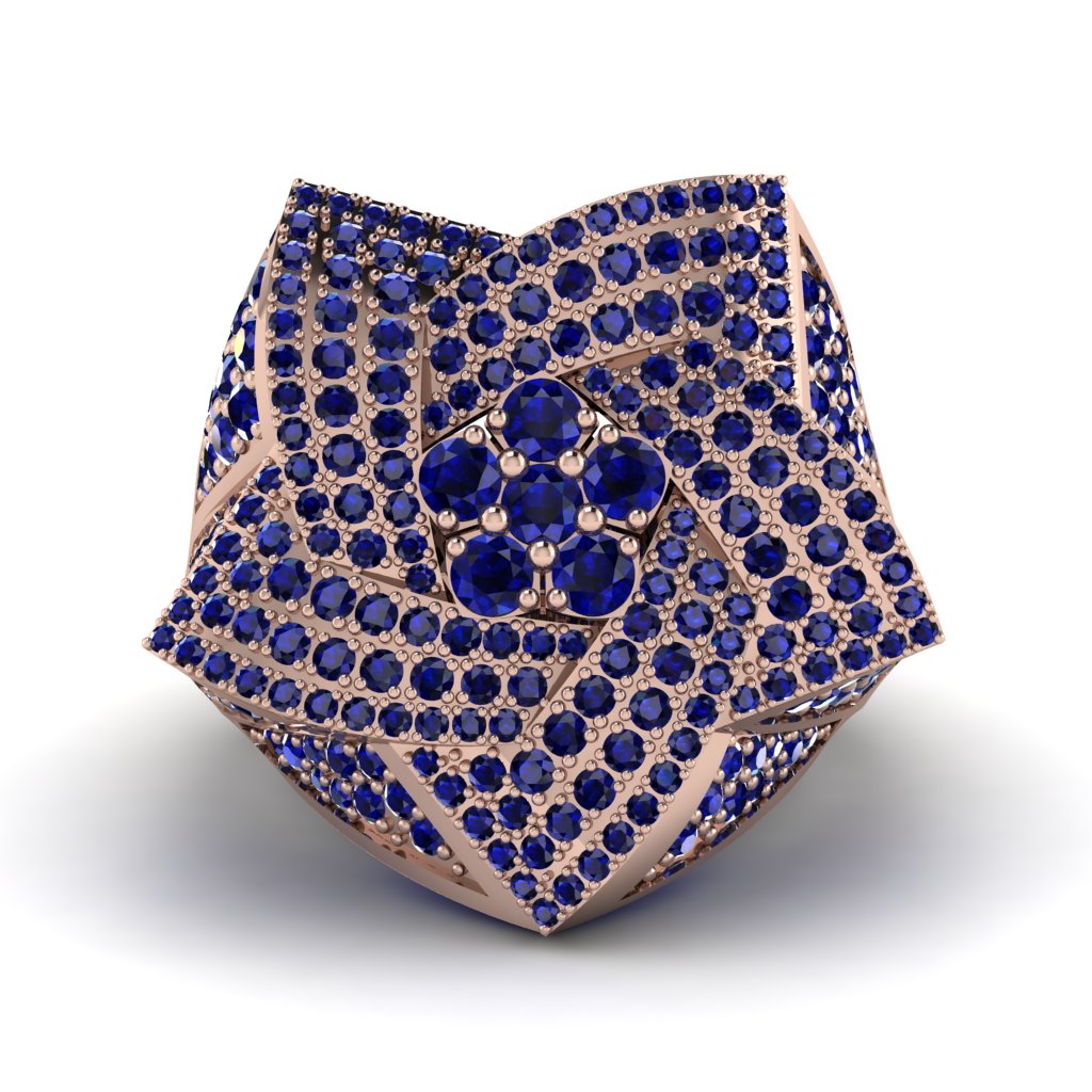 Natural Sapphires Men's Star Fashion Ring - Toby No. 14