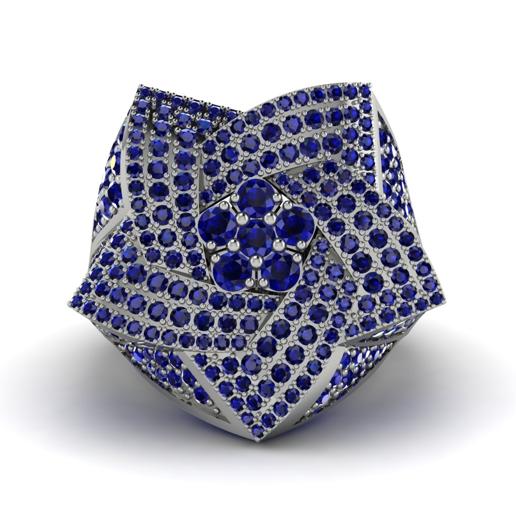 Natural Sapphires Men's Star Fashion Ring - Toby No. 15