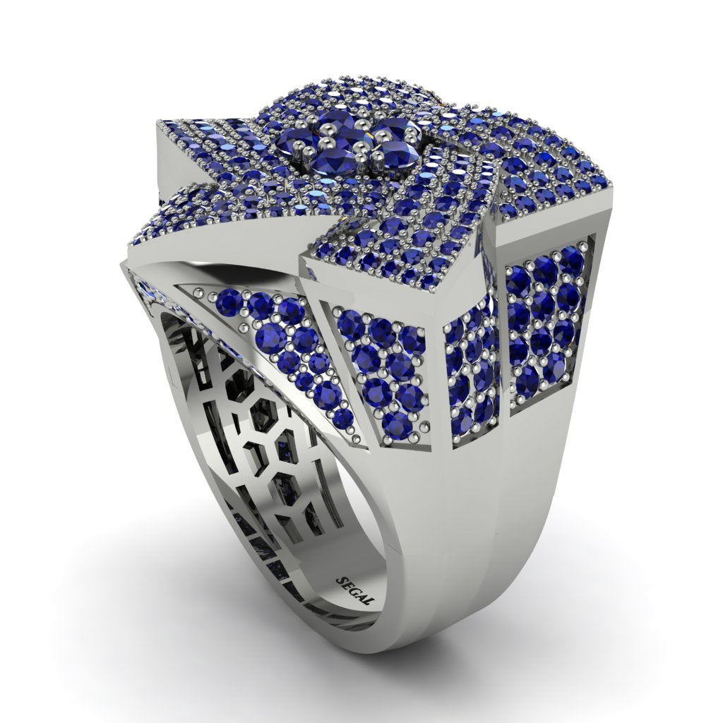 Natural Sapphires Men's Star Fashion Ring - Toby No. 15