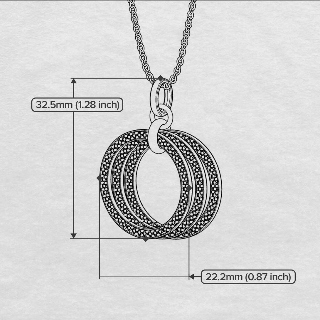 Three Circle Necklace With Emerald - Octavia No. 6