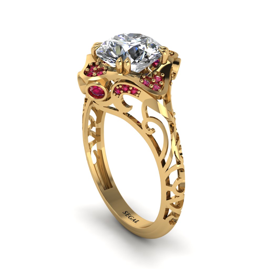 Diamond Ornate Filigree Engagement Ring - Evie No. 46