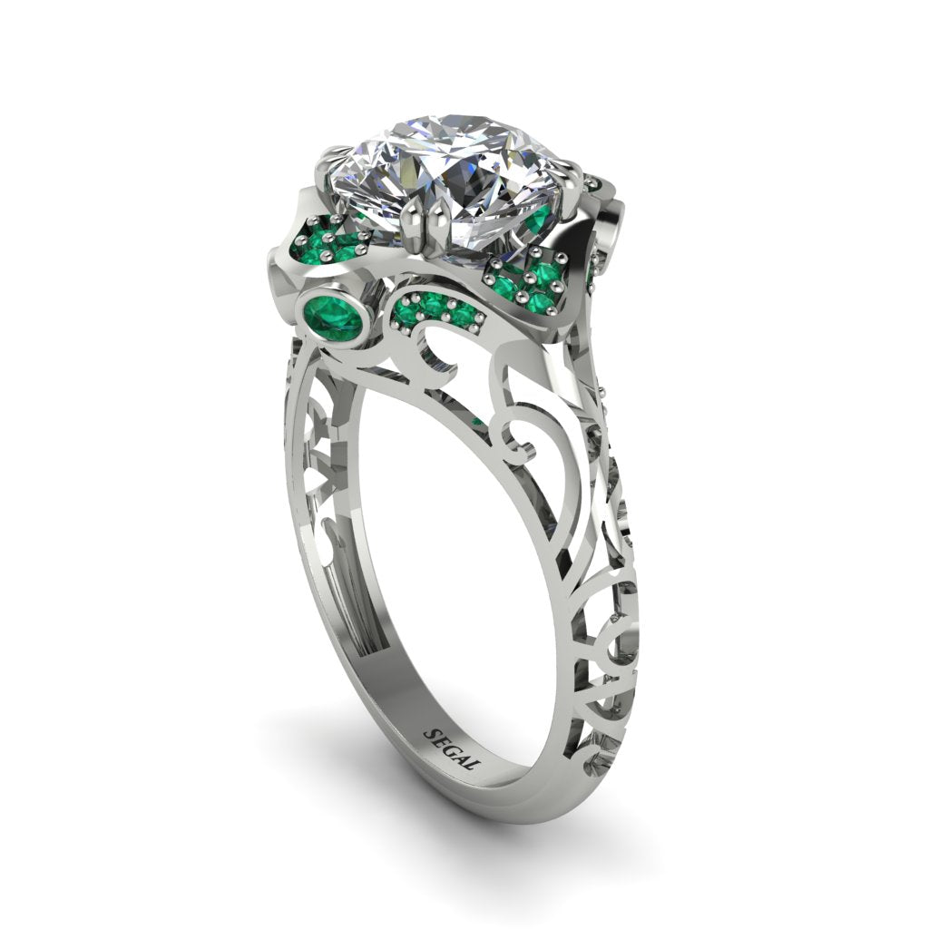 Diamond Ornate Filigree Engagement Ring - Evie No. 18