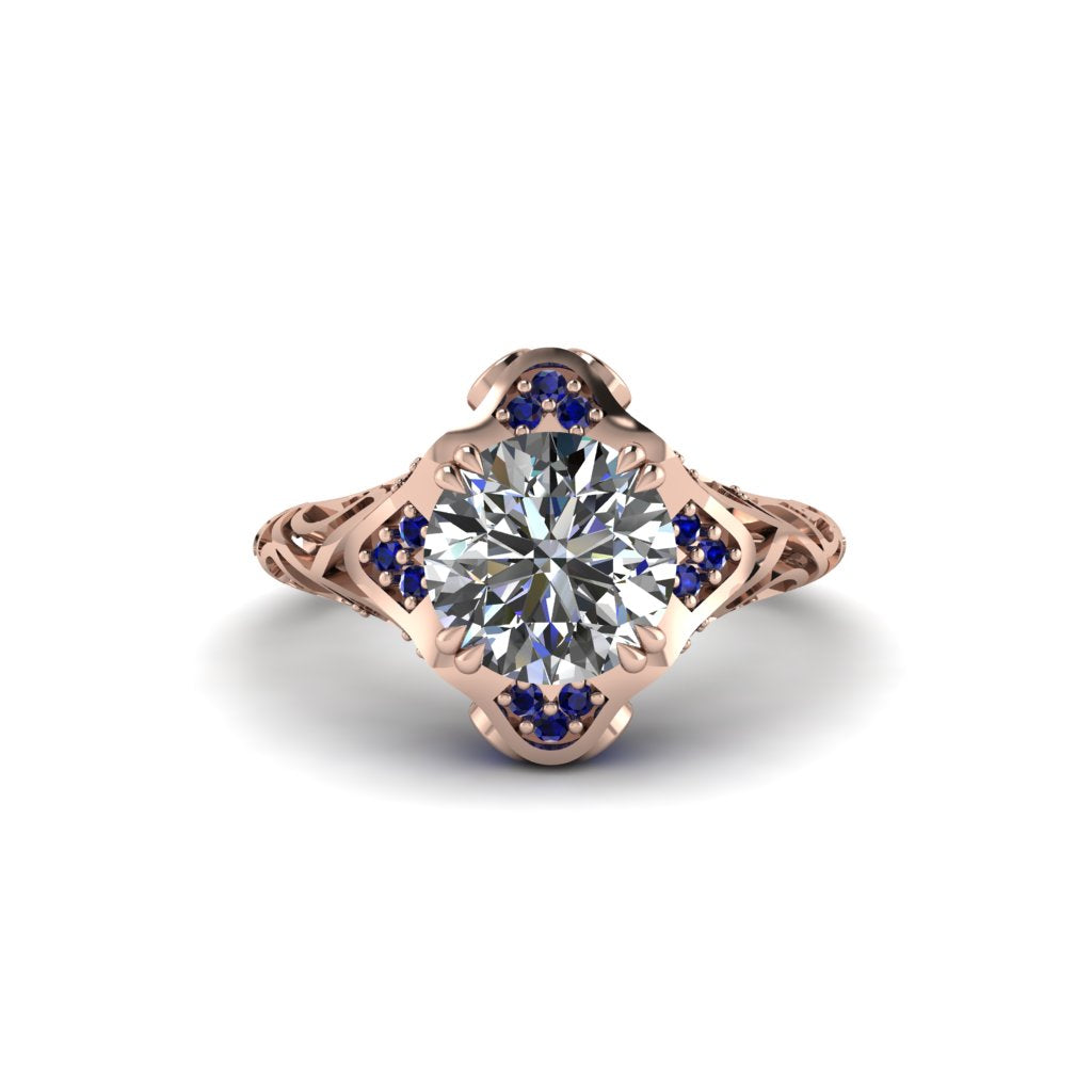 Diamond Ornate Filigree Engagement Ring - Evie No. 62
