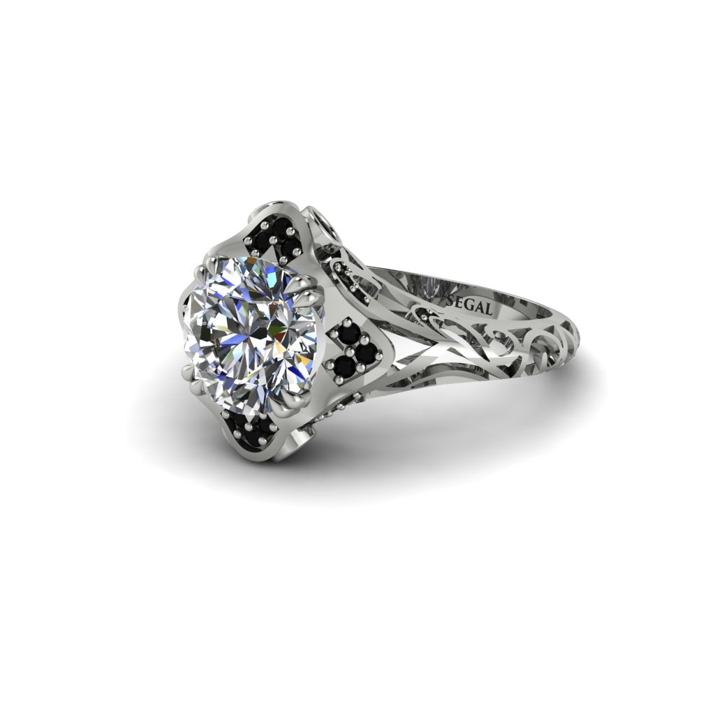 Diamond Ornate Filigree Engagement Ring - Evie No. 33