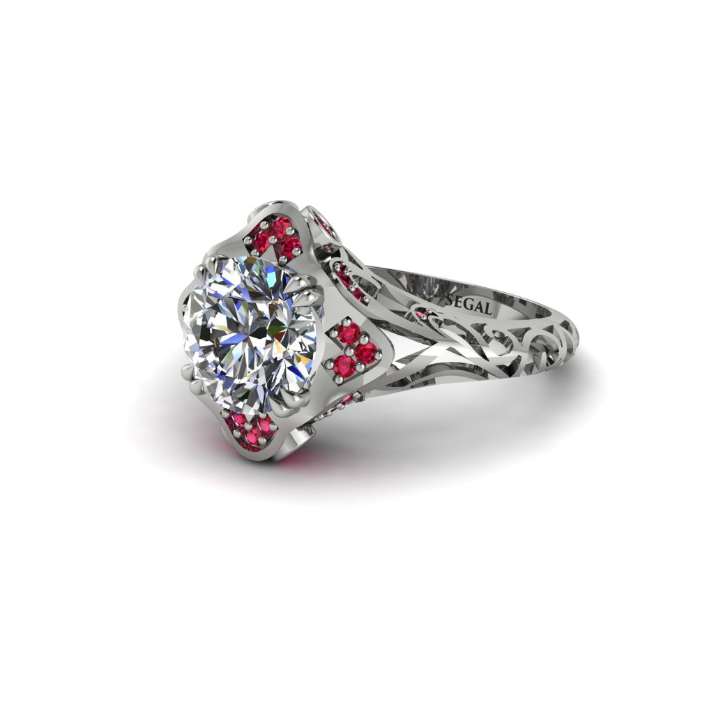 Diamond Ornate Filigree Engagement Ring - Evie No. 48
