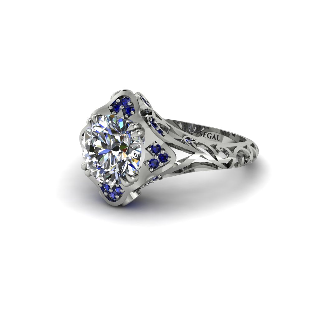 Diamond Ornate Filigree Engagement Ring - Evie No. 63