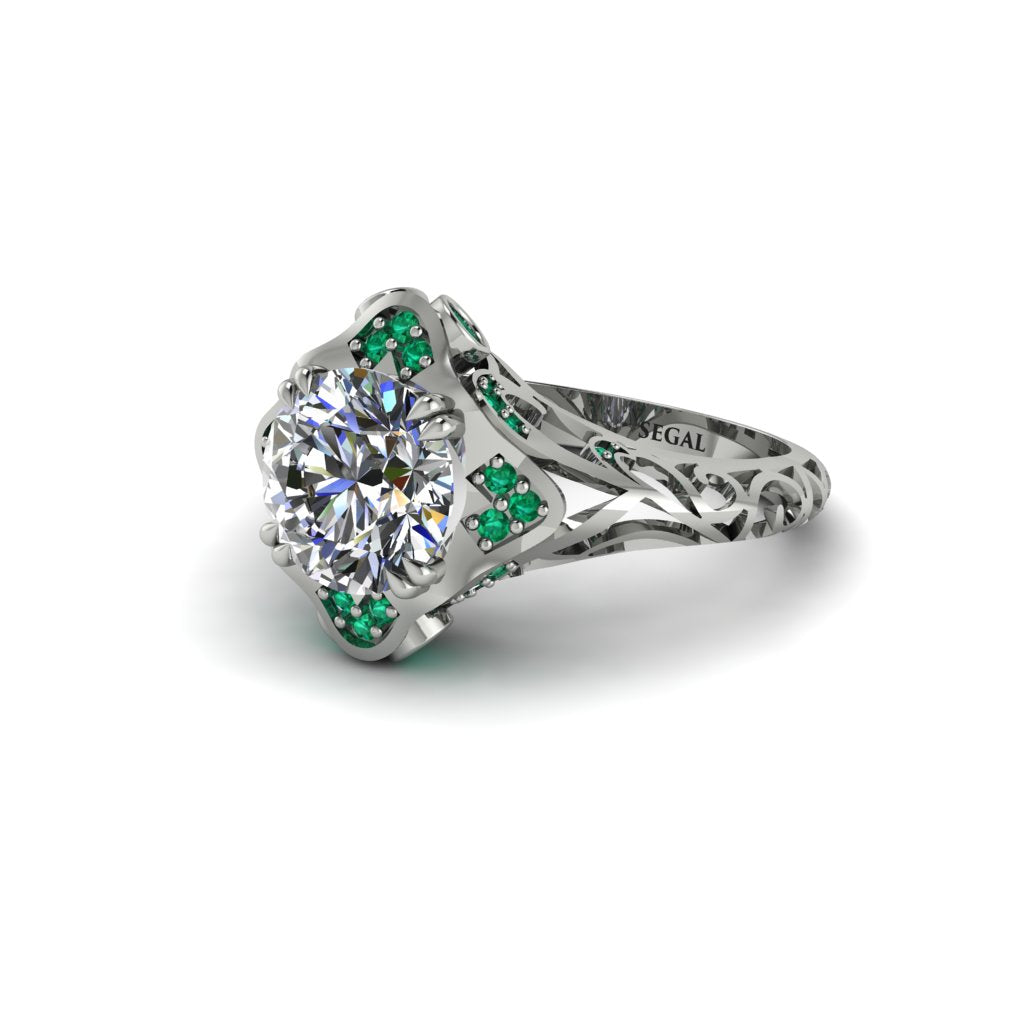Diamond Ornate Filigree Engagement Ring - Evie No. 18