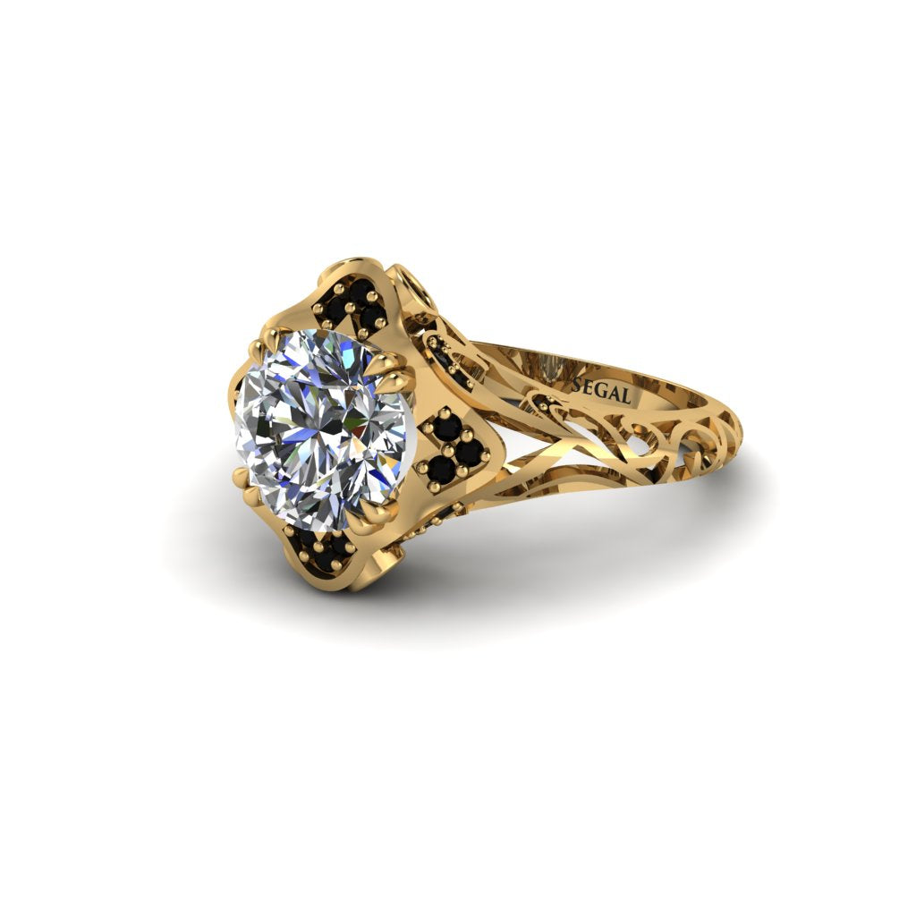 Diamond Ornate Filigree Engagement Ring - Evie No. 31
