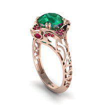 Emerald Ornate Filigree Engagement Ring - Evie No. 50 image 1
